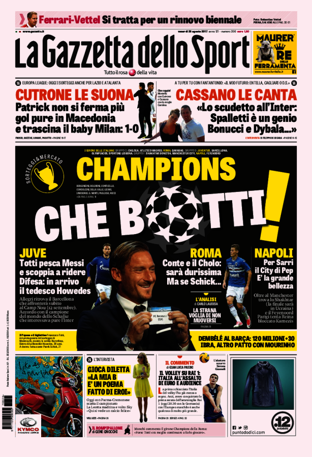 La Gazzetta Dello Sport 25 Agosto 2017