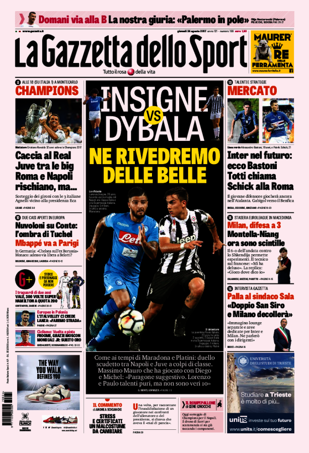 Gazzetta Dello Sport 24 Agosto 2017