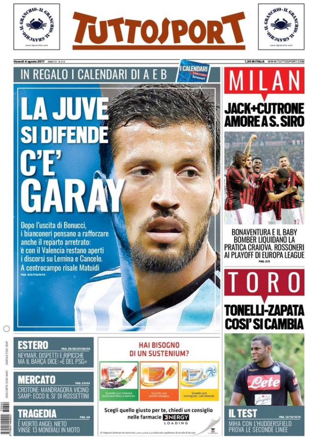 TuttoSport 4 Agosto 2017