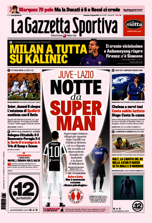 La Gazzetta Dello Sport 13 Agosto 2017