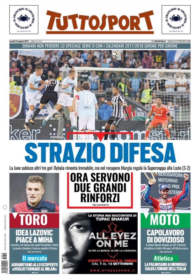 TuttoSport 14 Agosto 2017