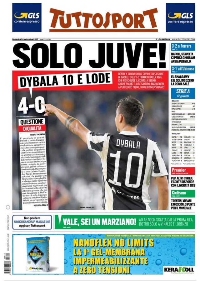 TuttoSport 24 Settembre 2017