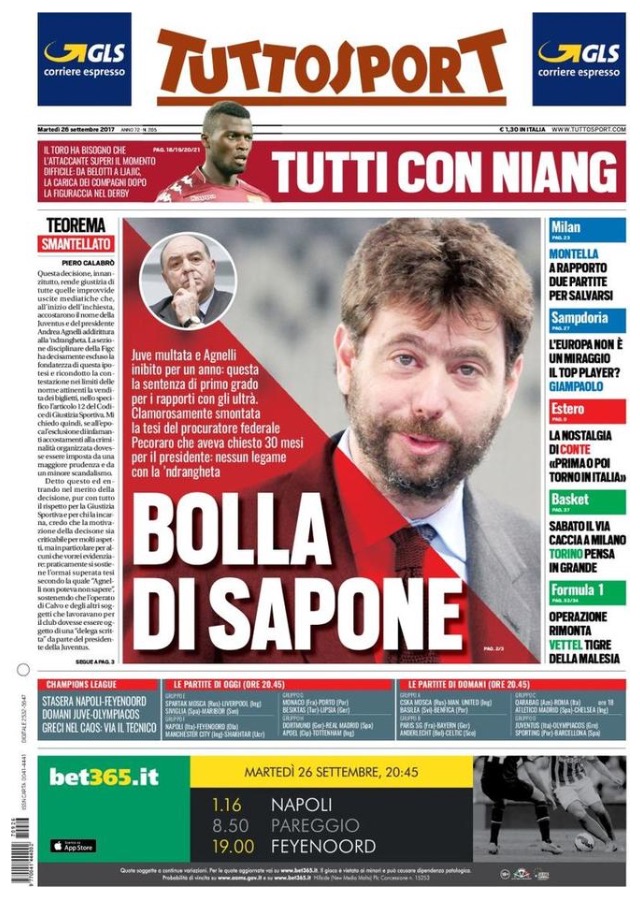 TuttoSport 26 Settembre 2017