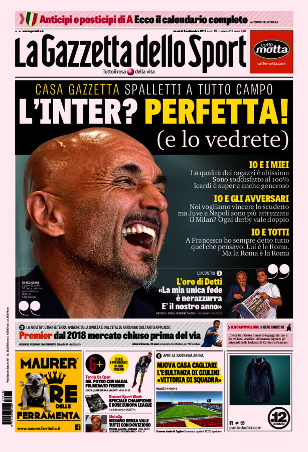 La Gazzetta Dello Sport 8 Settembre 2017