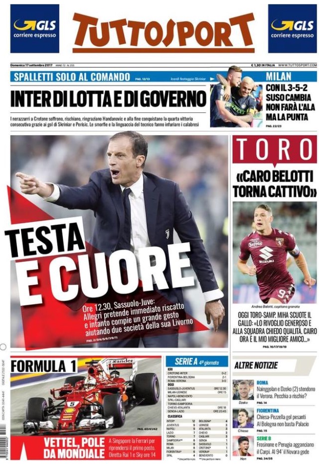 TuttoSport 17 Settembre 2017