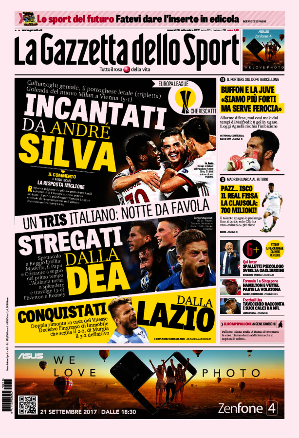 La Gazzetta Dello Sport 15 Settembre 2017
