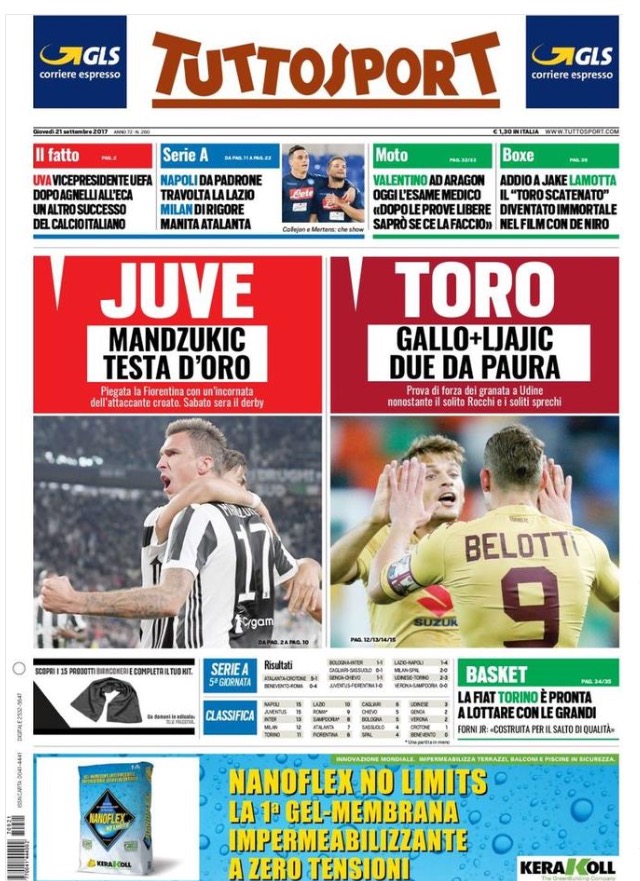 TuttoSport 21 Settembre 2017