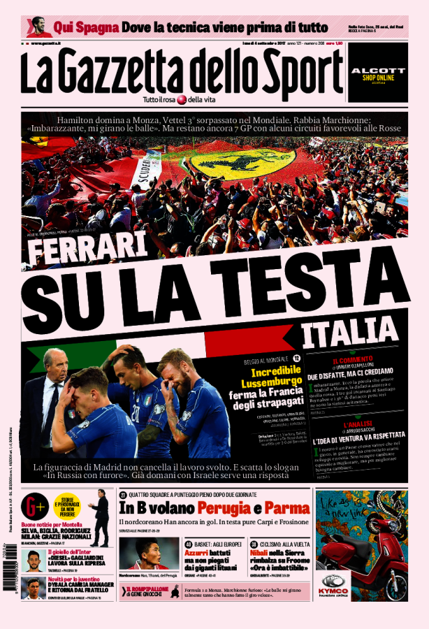 La Gazzetta Dello Sport 4 Settembre 2017