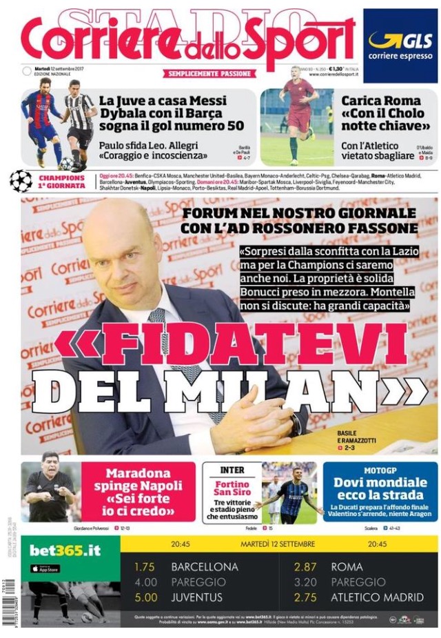 Corriere Dello Sport 12 Settembre 2017