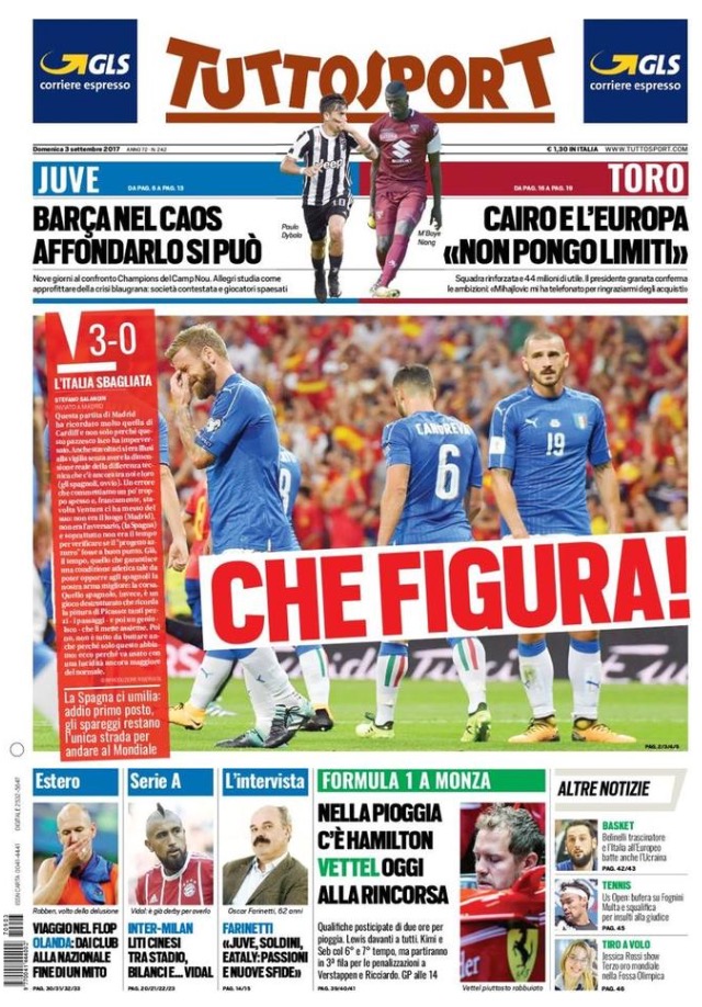 TuttoSport 3 Settembre 2017