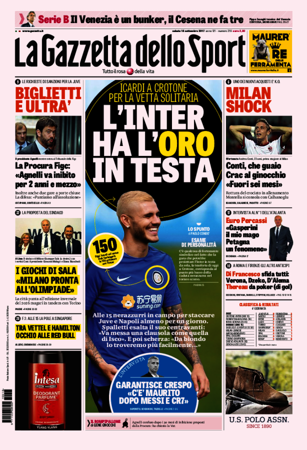 La Gazzetta Dello Sport 16 Settembre 2017