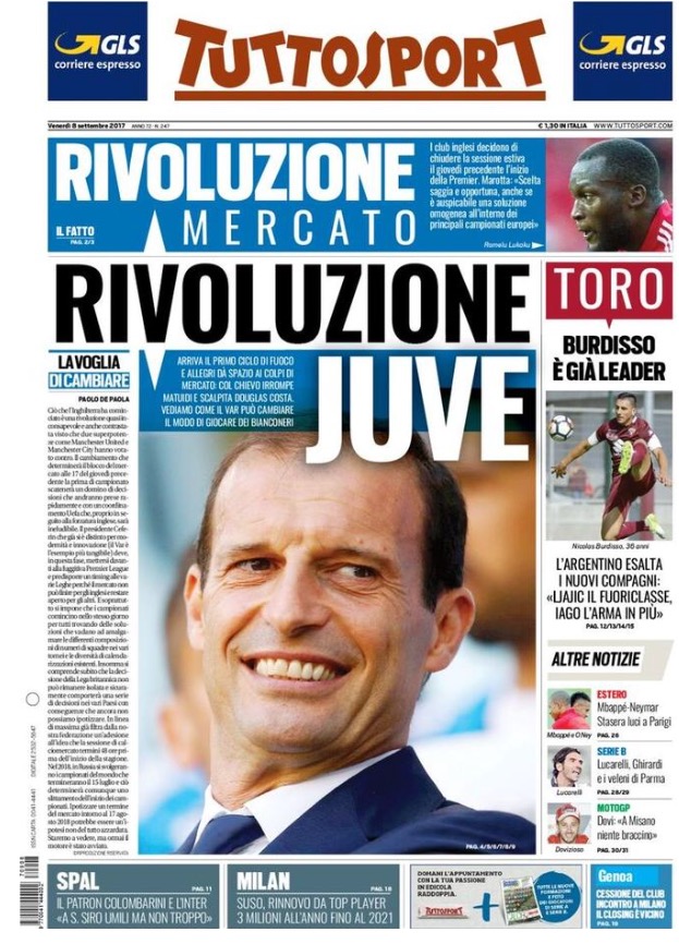 TuttoSport 8 Settembre 2017