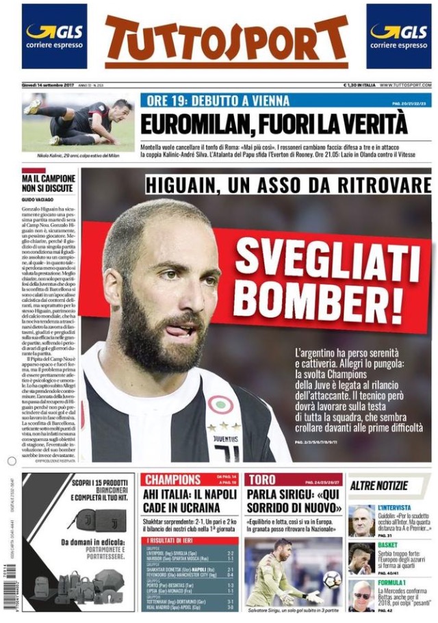TuttoSport 14 Settembre 2017