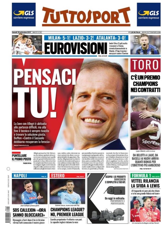 TuttoSport 15 Settembre 2017