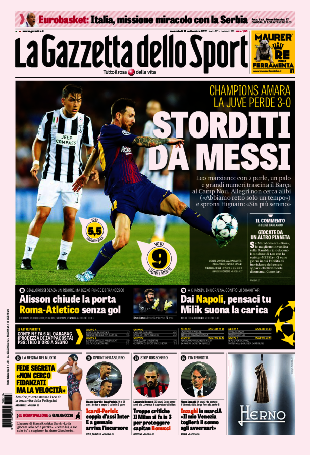 La Gazzetta Dello Sport 13 Settembre 2017