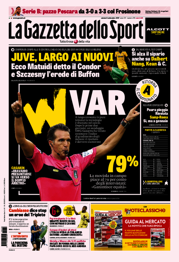 La Gazzetta Dello Sport 9 Settembre 2017