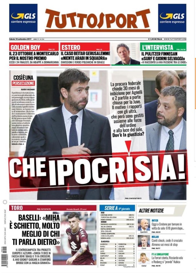 TuttoSport 16 Settembre 2017