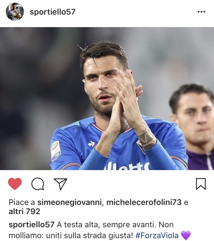 Sportiello: "Sempre a testa alta, non molliamo. Siamo sulla strada giusta..."