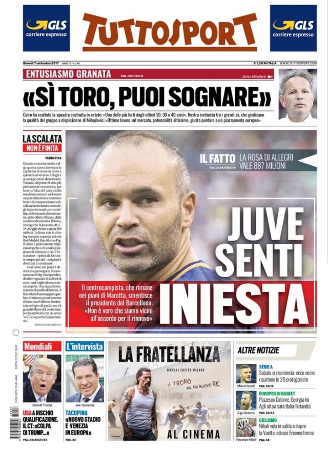 TuttoSport 7 Settembre 2017