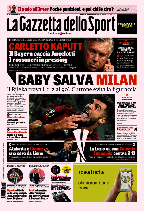 La Gazzetta Dello Sport 29 Settembre 2017