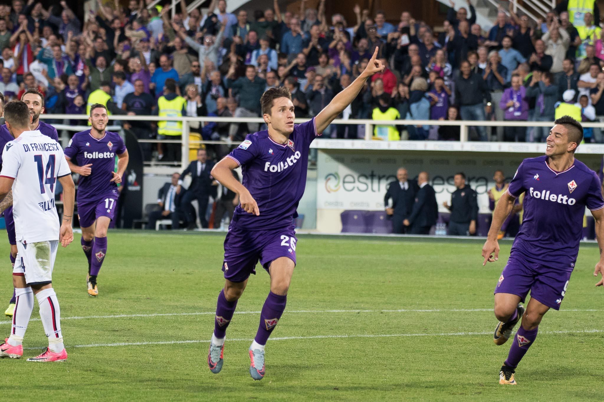 Firenze, stadio Artemio Franchi, 16.09.2017, Fiorentina-Bologna, Foto Fiorenzo Sernacchioli. Copyright Labaroviola.com Federico Chiesa