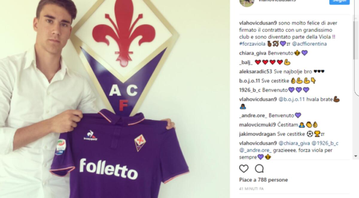 Ecco Vlahovic, l'Ibrahimovic dei balcani che non vede l'ora di arrivare a Firenze. Da gennaio sarà della Fiorentina - 