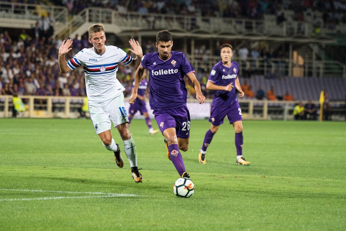 E' tornato Gil Dias: subito gran goal in allenamento per il giovane portoghese - Firenze, stadio Artemio Franchi, 27.08.2017, Fiorentina-Sampdoria, Foto Fiorenzo Sernacchioli. Copyright Labaroviola.com