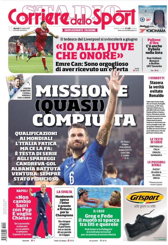Corriere Dello Sport 10 Ottobre 2017