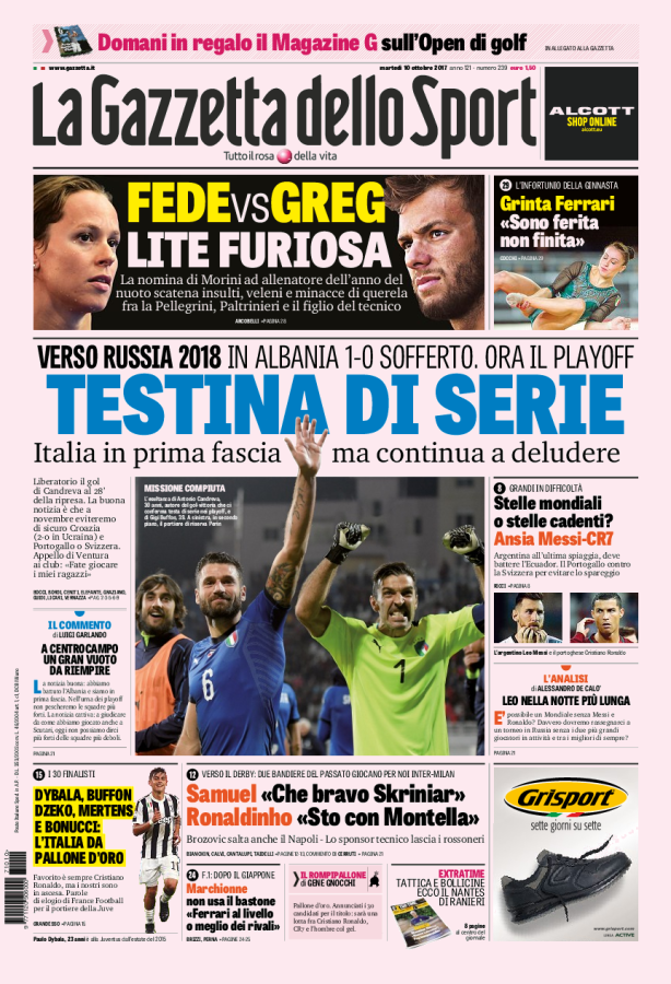 La Gazzetta Dello Sport 10 Ottobre 2017