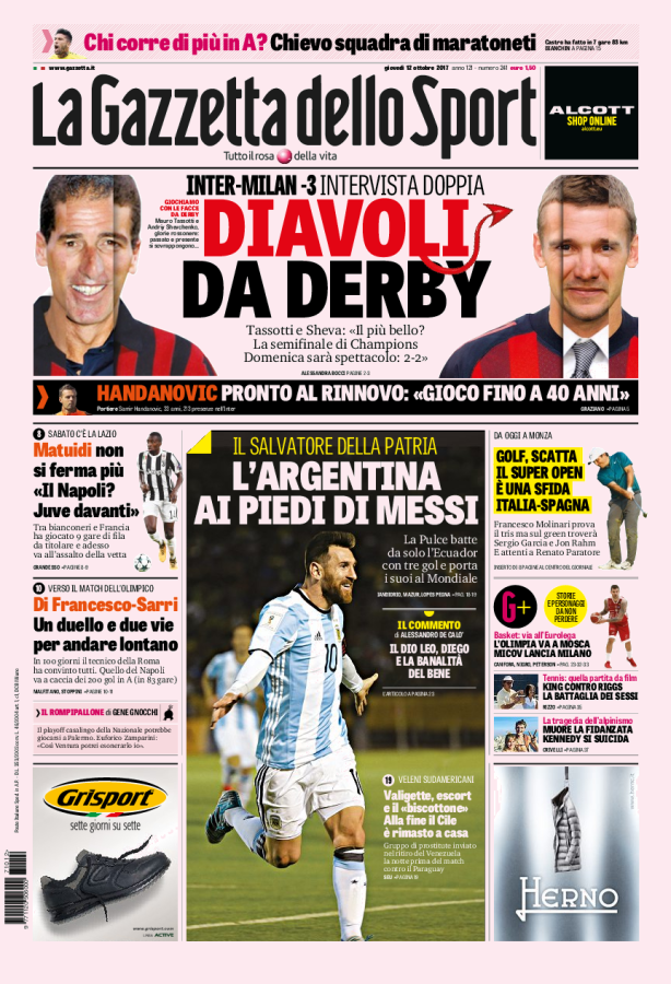 La Gazzetta Dello Sport 12 Ottobre 2017