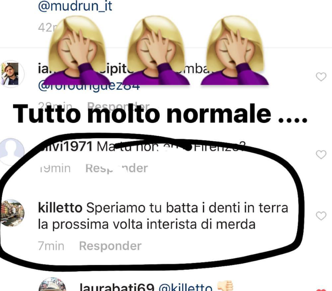 La reazione della moglie di Borja Valero agli insulti