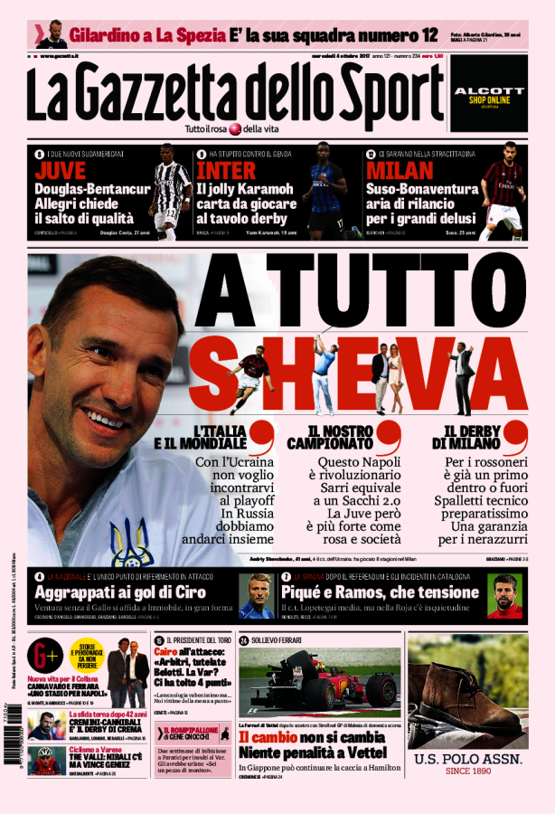 La Gazzetta Dello Sport 4 Ottobre 2017