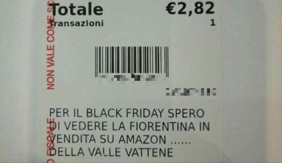 Black Friday, scontrino contro i Della Valle: "Spero di vedere la Fiorentina in vendita su Amazon" - 