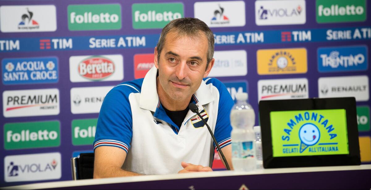 Giampaolo: "Daremo battaglia alla Fiorentina, anche se la formula della coppa Italia ci sfavorisce" - Firenze, stadio Artemio Franchi, 27.08.2017, Fiorentina-Sampdoria, Foto Fiorenzo Sernacchioli. Copyright Labaroviola.com