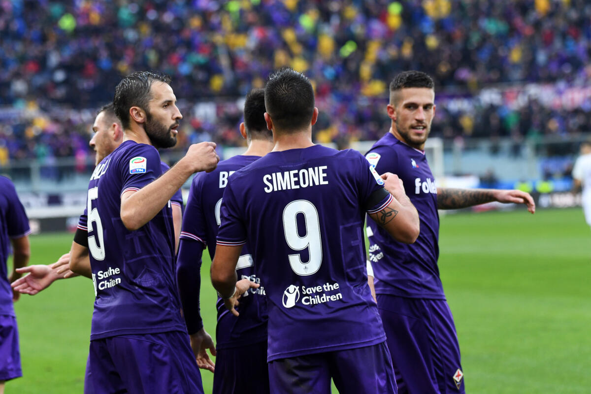 NAPOLI-FIORENTINA: LA PRIMA FRAZIONE SI CONCLUDE 0-0 AL SAN PAOLO. VIOLA OTTIMI, PEZZELLA UN MURO. - Firenze, stadio Artemio Franchi, 5.11.2017, Fiorentina-Roma, Foto Fiorenzo Sernacchioli. Copyright Labaroviola.com Simeone