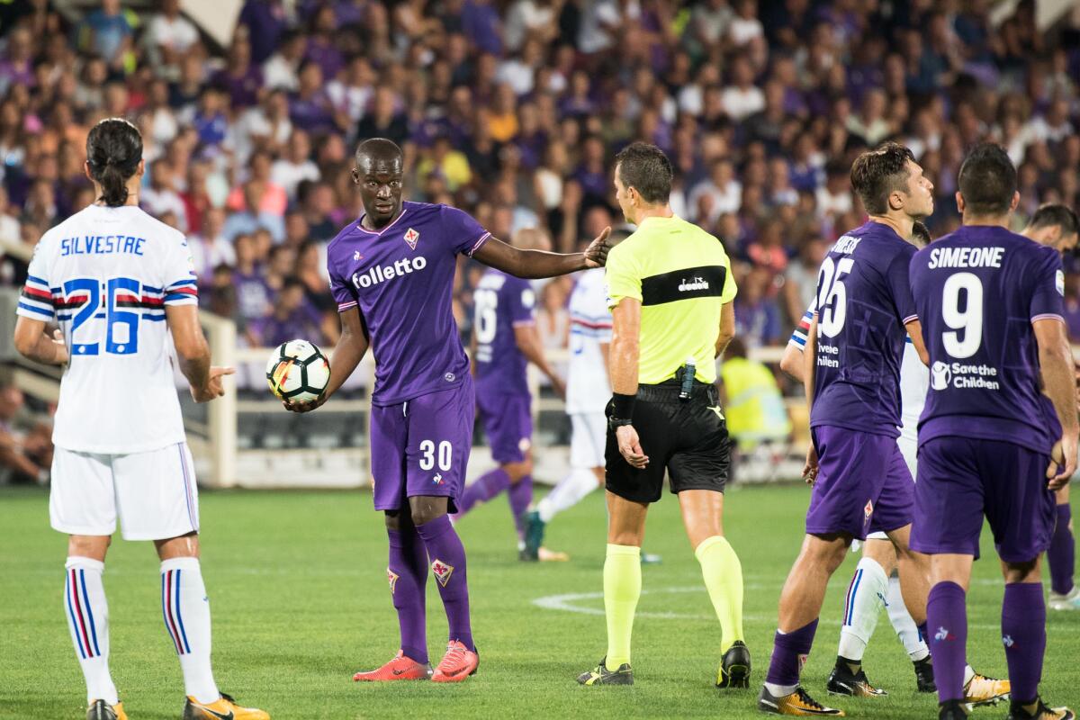 PAGELLE VIOLA: AVANTI SULLE ALI DI BABACAR E VERETOUT, MA QUANTA FRAGILITÀ! - Firenze, stadio Artemio Franchi, 27.08.2017, Fiorentina-Sampdoria, Foto Fiorenzo Sernacchioli. Copyright Labaroviola.com