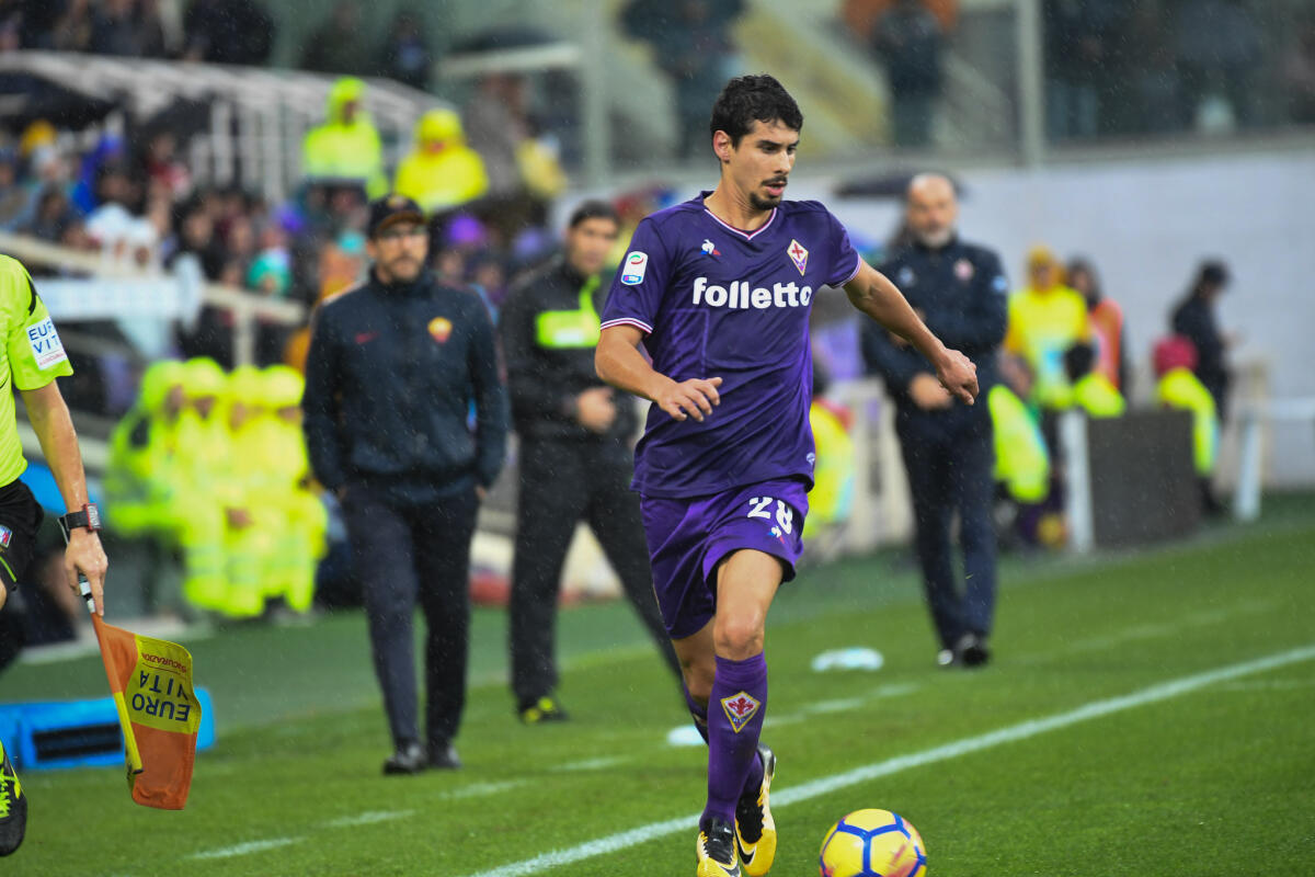 Gil Dias: "Sono innamorato di Firenze, non avevo mai visto così tanta gente allo stadio prima d'ora" - Firenze, stadio Artemio Franchi, 5.11.2017, Fiorentina-Roma, Foto Fiorenzo Sernacchioli. Copyright Labaroviola.com Gil Dias