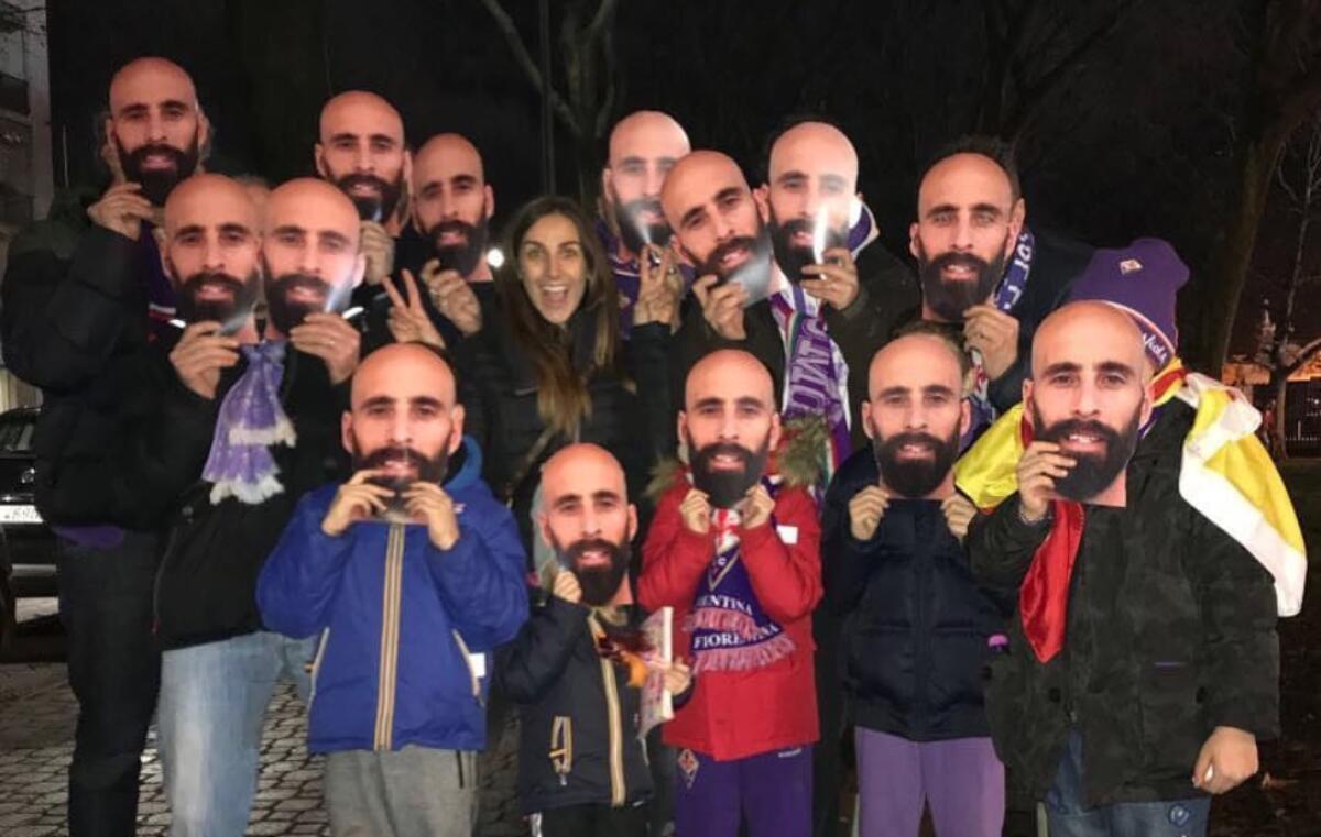 Allo stadio Franchi maschere con la faccia di Borja Valero per gli amici fiorentini dello spagnolo - 