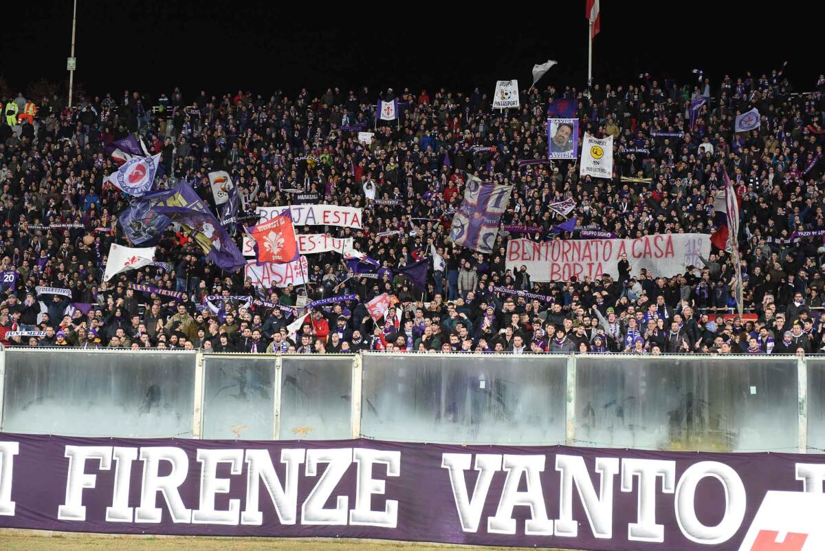 Tensione alta tra tifosi ternani e tifosi viola - Firenze, stadio Artemio Franchi, 5.01.2018, Fiorentina-Inter, Foto Fiorenzo Sernacchioli. Copyright Labaroviola.com Curva Fiesole