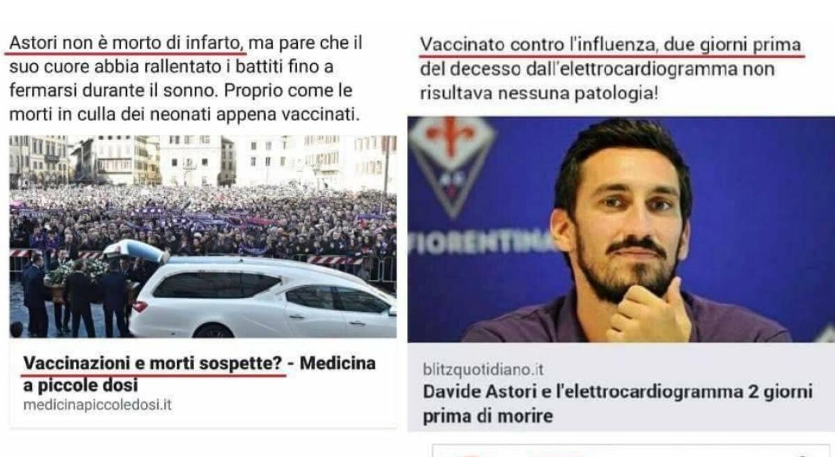 Gli sciacalli del partito "No Vaccini" hanno usato Astori come propaganda. Ma la notizia è speculazione - 