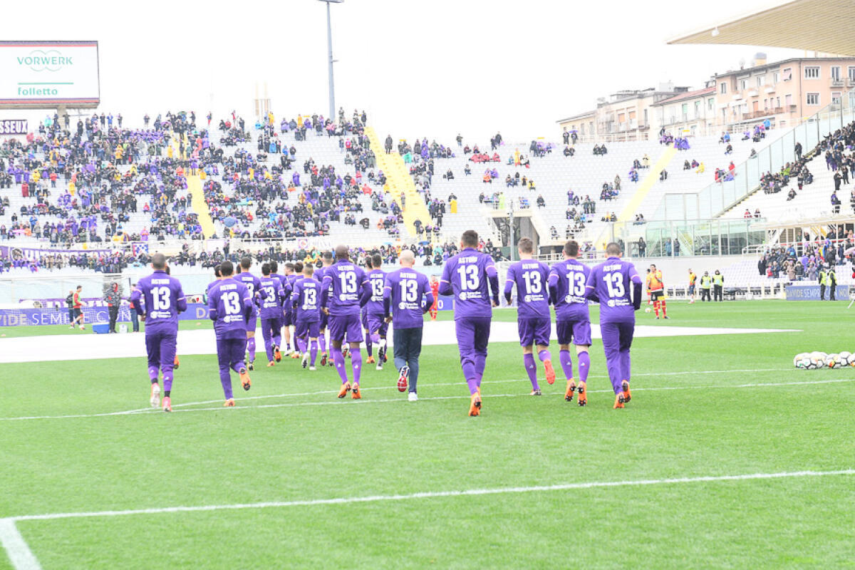 Finale Viareggio, Inter e Fiorentina scendono in campo con la 13 di Astori - Firenze, stadio Artemio Franchi, 11.03.2018 Fiorentina-Benevento, Foto Fiorenzo Sernacchioli. Copyright Labaroviola.com Squadra