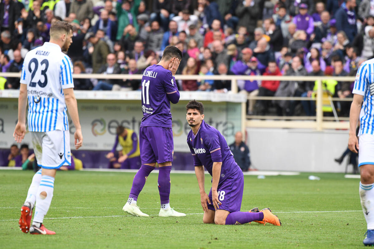 Gil Dias sarà rispedito in Portogallo. In uscita Maxi, Cristoforo, Eysseric, Gaspar e Falcinelli - Firenze, stadio Artemio Franchi, 15.04.2018, Fiorentina-Spal, Foto Fiorenzo Sernacchioli. Copyright Labaroviola.com, Falcinelli e Gil Dias