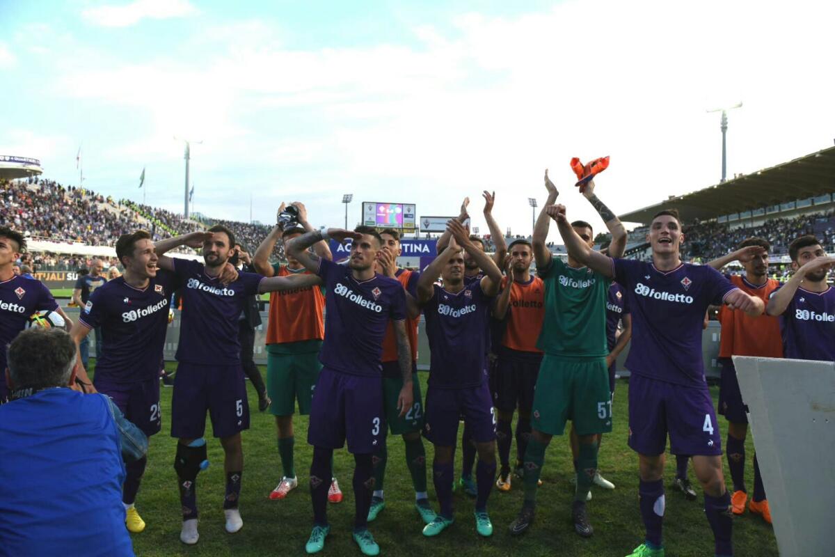 Ragazzi, bravi ugualmente. Corvino si salva grazie al finale di campionato e ringrazia - Firenze, stadio Artemio Franchi, 29.04.2018, Fiorentina-Napoli, Foto Fiorenzo Sernacchioli. Copyright Labaroviola.com