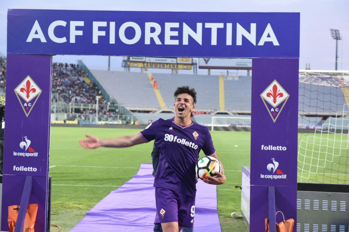 Simeone: "Davide è sempre con noi. Mi aiutava sempre ed era sempre positivo. Sto bene a Firenze" - Firenze, stadio Artemio Franchi, 29.04.2018, Fiorentina-Napoli, Foto Fiorenzo Sernacchioli. Copyright Labaroviola.com Simeone