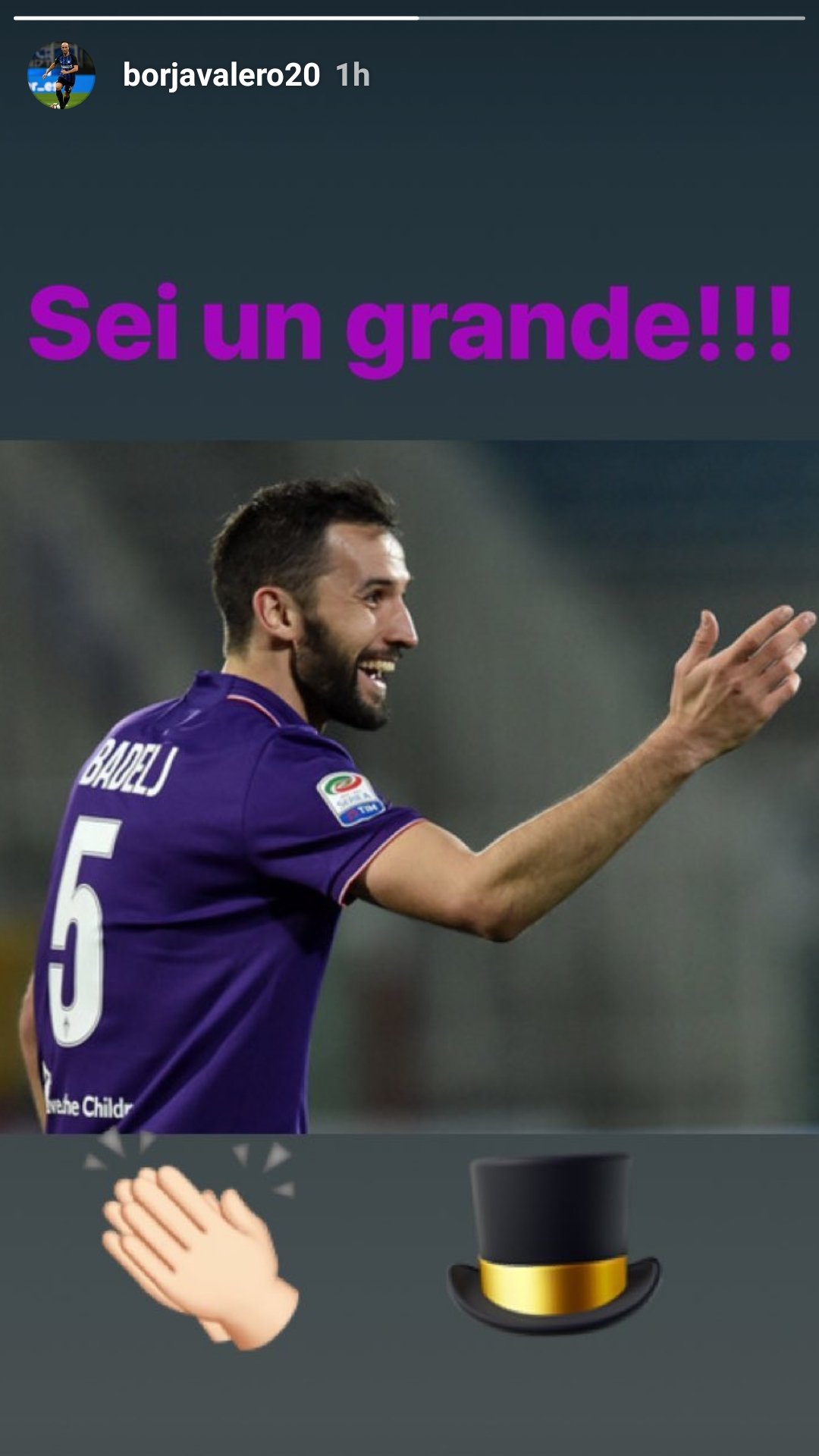 Borja Valero dopo la lettera di addio di Badelj: "Sei un grande"
