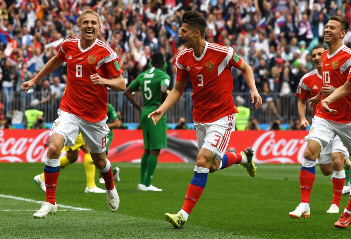 Russia 2018: la Russia parte col botto, Arabia Saudita asfaltata (5-0) all'esordio - 