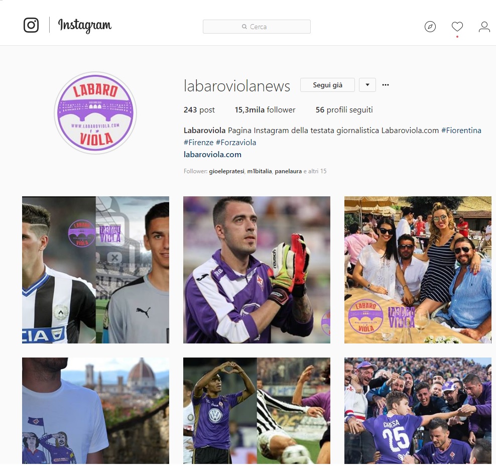 Labaroviola è anche su Instagram: seguiteci @labaroviolanews per rimanere sempre aggiornati