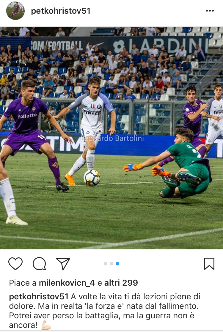 Hristov su Instagram: “La forza è nata dal fallimento, ho perso la battaglia ma non la guerra”