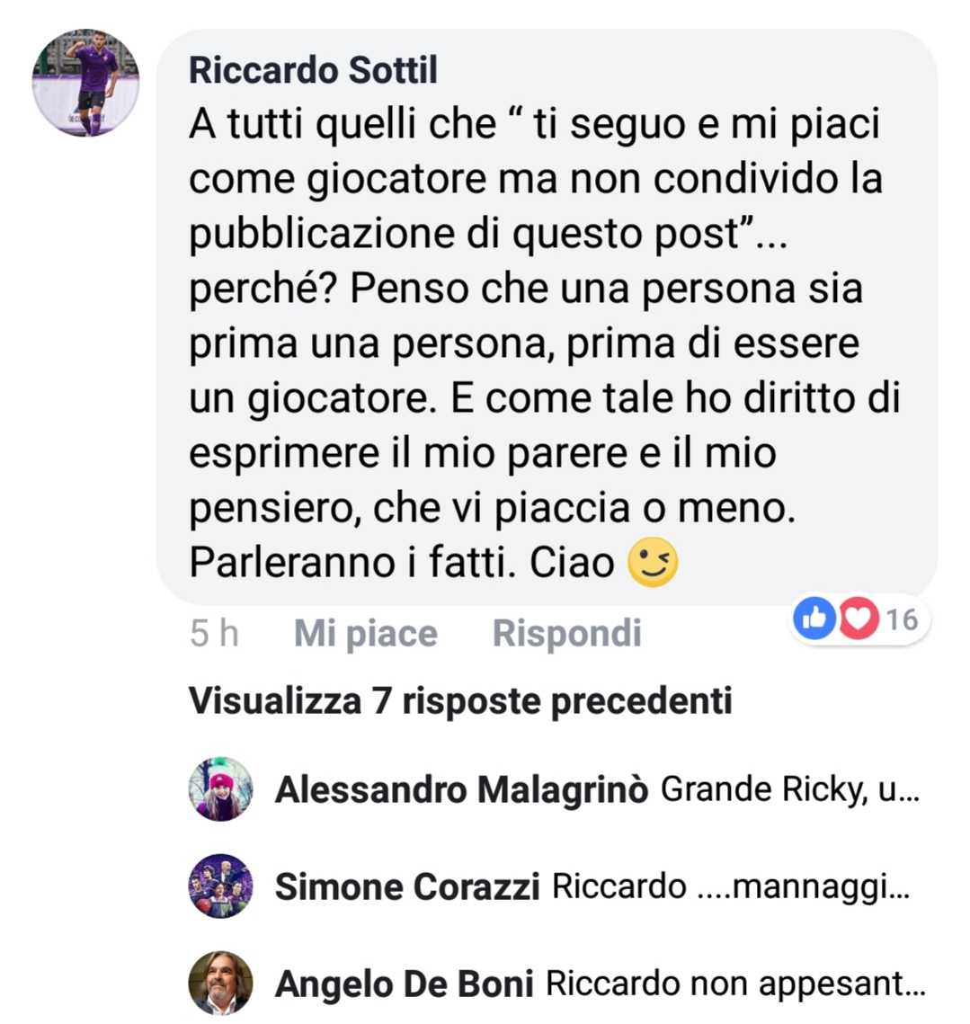 Sottil e le offese condivise alla società viola, ma il profilo è falso. Tifosi viola ingannati su Facebook