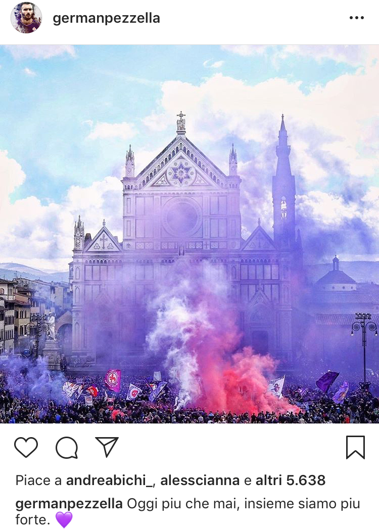 Pezzella su Instagram: “Oggi più che mai insieme siamo più forti”